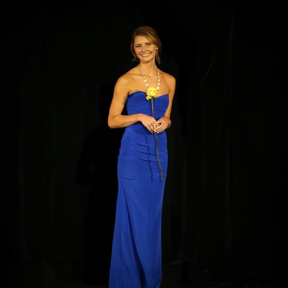 Strapless Blue Nicole Miller Dress